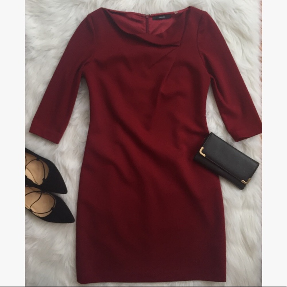 Tahari - Dark Red Midi Dress